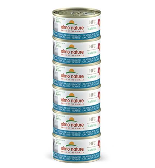 Almo Nature HFC Multipack au thon, au poulet et au fromage pour chats