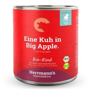 Herrmann’s Selection Puppy Bio boeuf avec pomme et flocons d’avoine aliment humide pour chiens