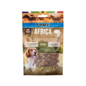 rogz Africa Exotic Skin ​& Coat Help zèbre friandise pour chiens