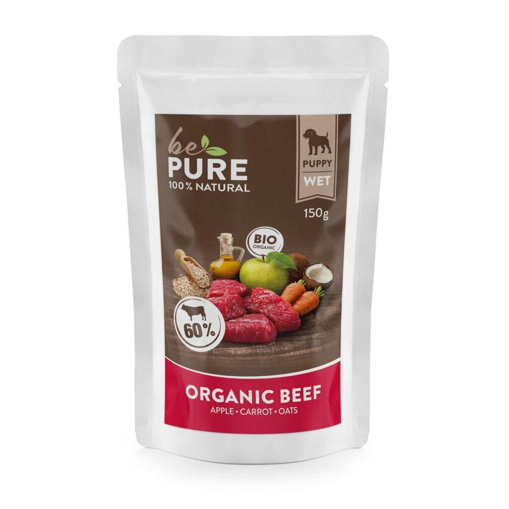 bePure Organic Beef avec bœuf, légumes, fruits et avoine aliment humide pour chiots – Image 2