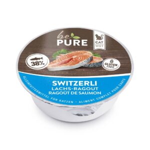 bePure Switzerli au ragoût de saumon aliment humide pour chats